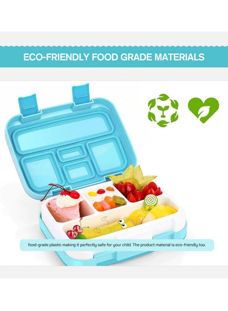 Bento Boxes with 5 Compartments, Robust Snack Box, 800 ML Bento Lunch Box With Spoon. BPA-Free Lunch Box, Suitable for Microwave and Dishwasher (Blue) - Image 5